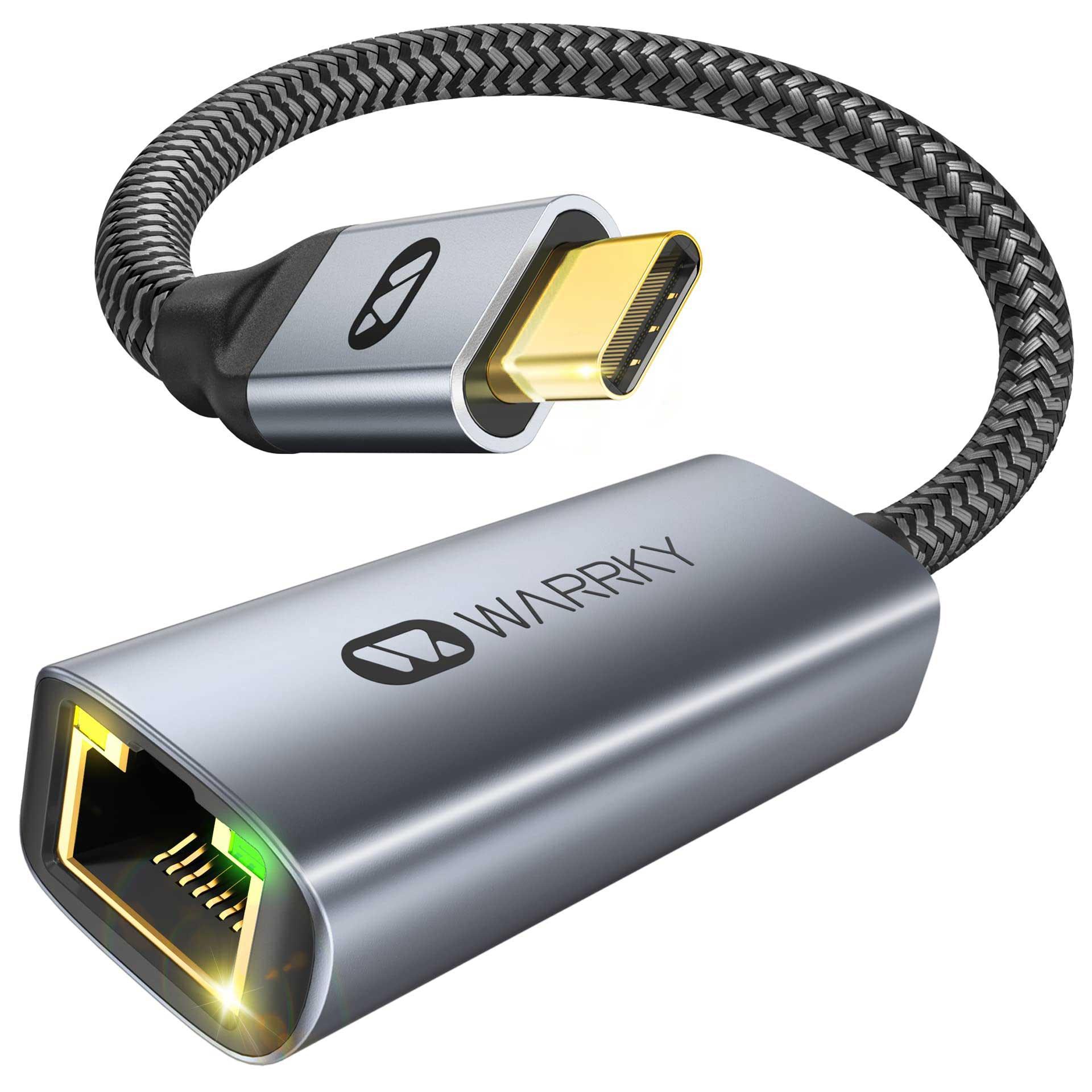 USB C to Ethernet Adapter 0.83ft Silver Gray