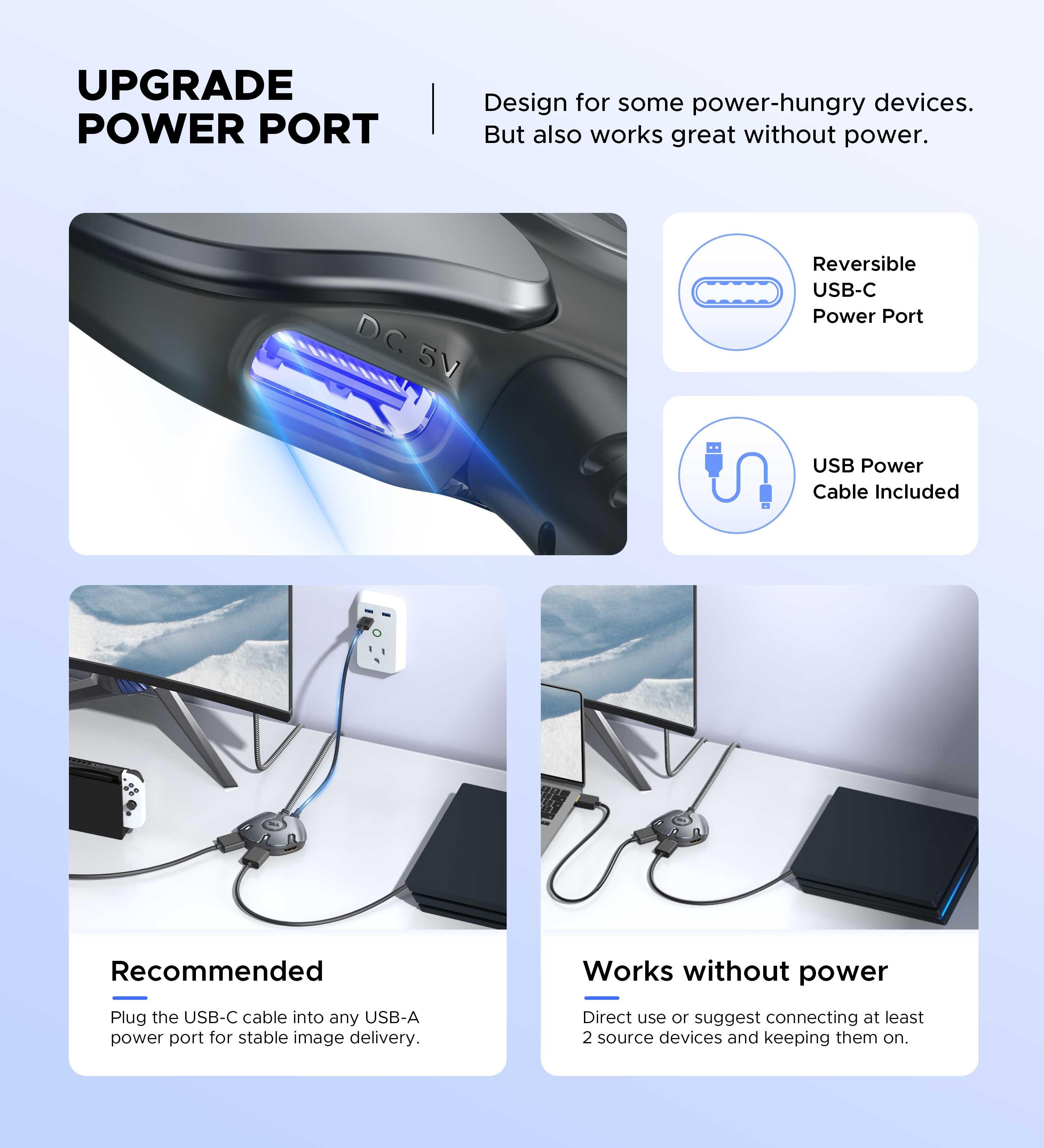 4K 30HZ HDMI Switch 3 in 1 out 3.3ft Silver Gray