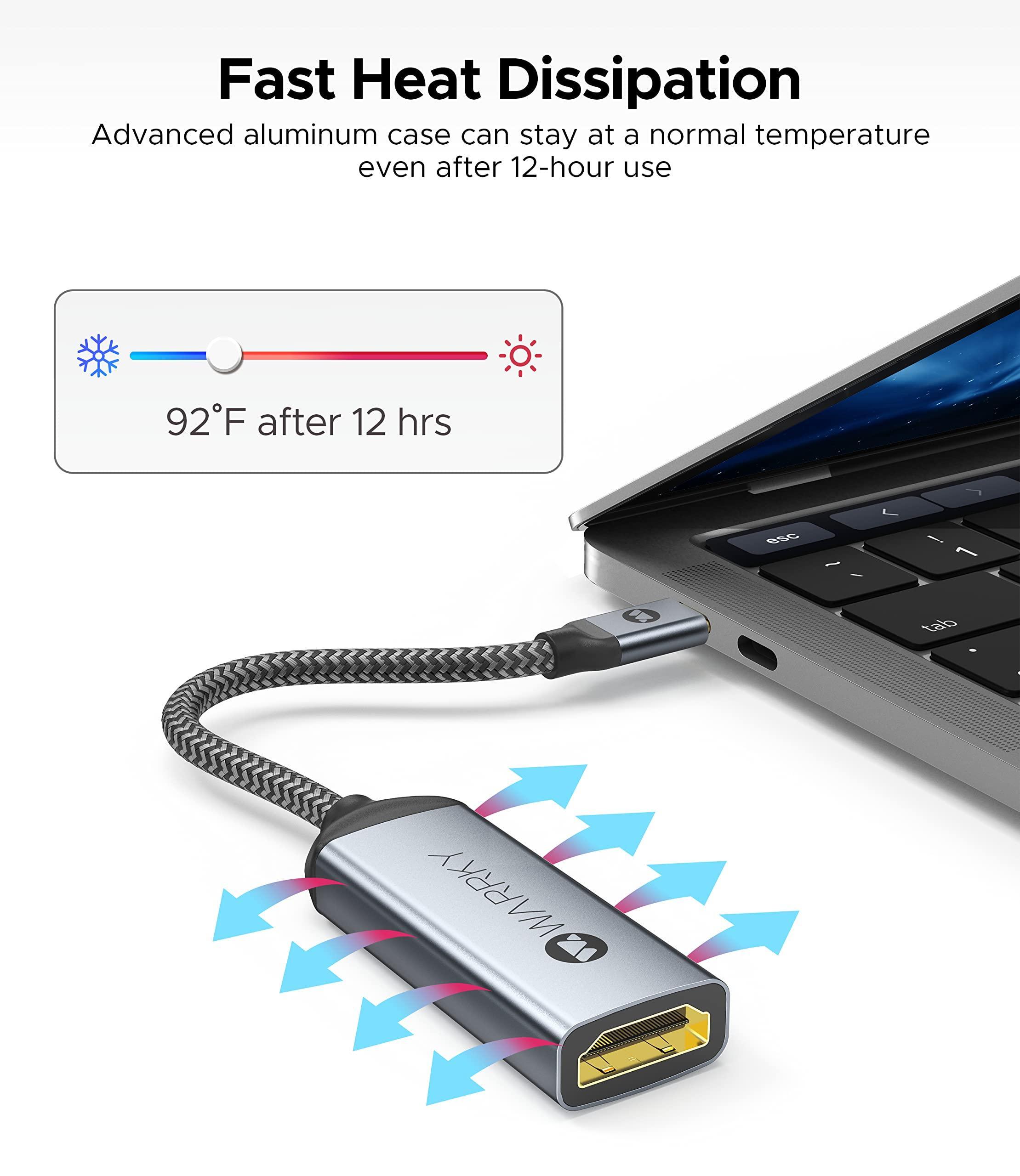 4K 30HZ USB C to HDMI Adapter 0.65ft Silver Gray