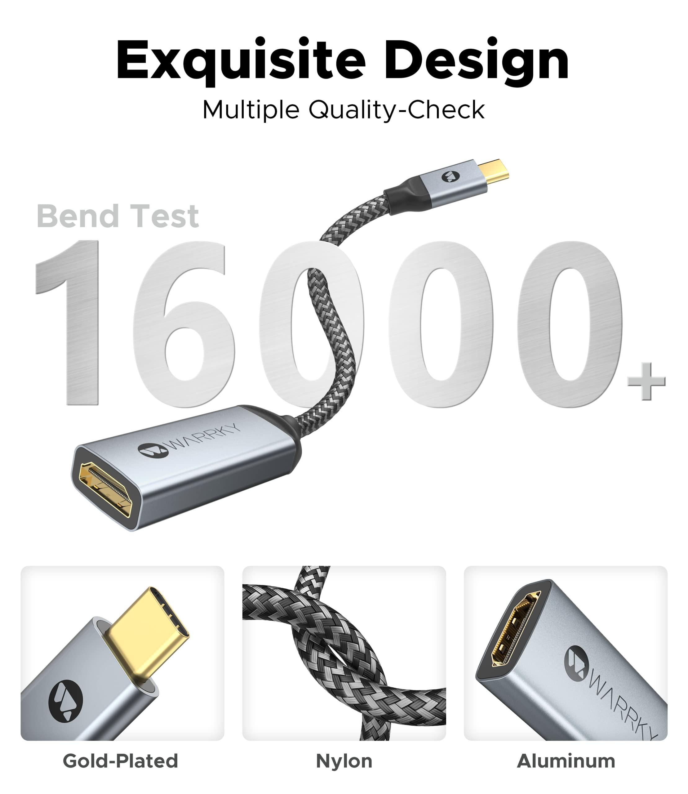 4K 30HZ USB C to HDMI Adapter 0.65ft Silver Gray