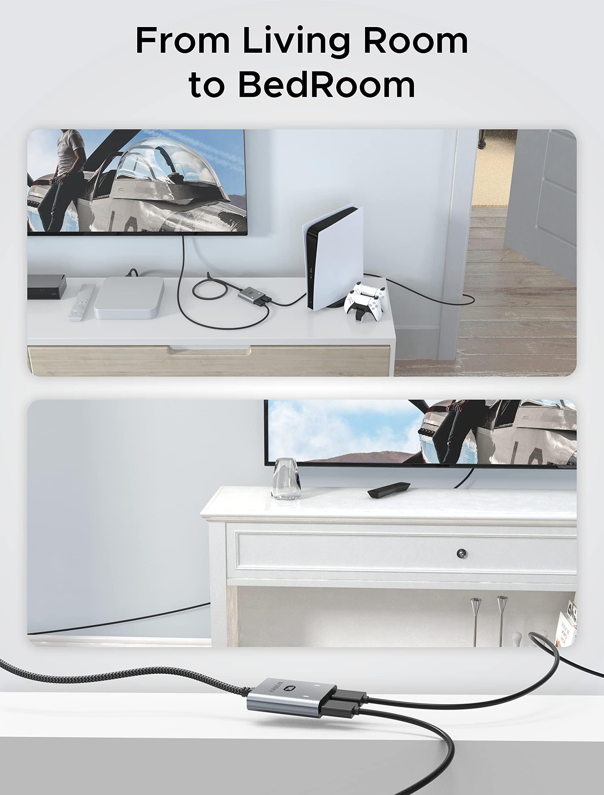 4K 30HZ HDMI Splitter 1 in 2 out 3.3ft Silver Gray