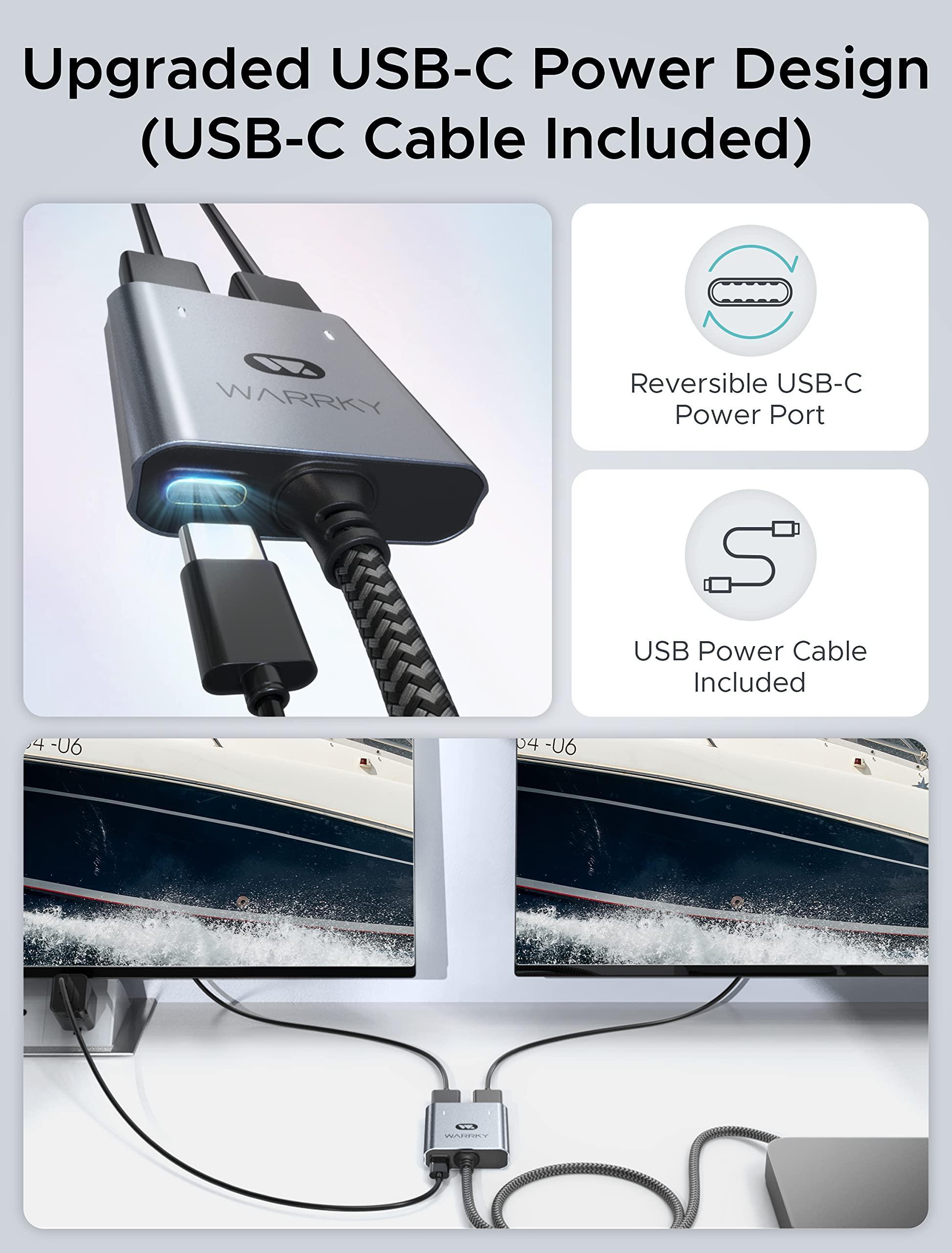 4K 30HZ HDMI Splitter 1 in 2 out 3.3ft Silver Gray
