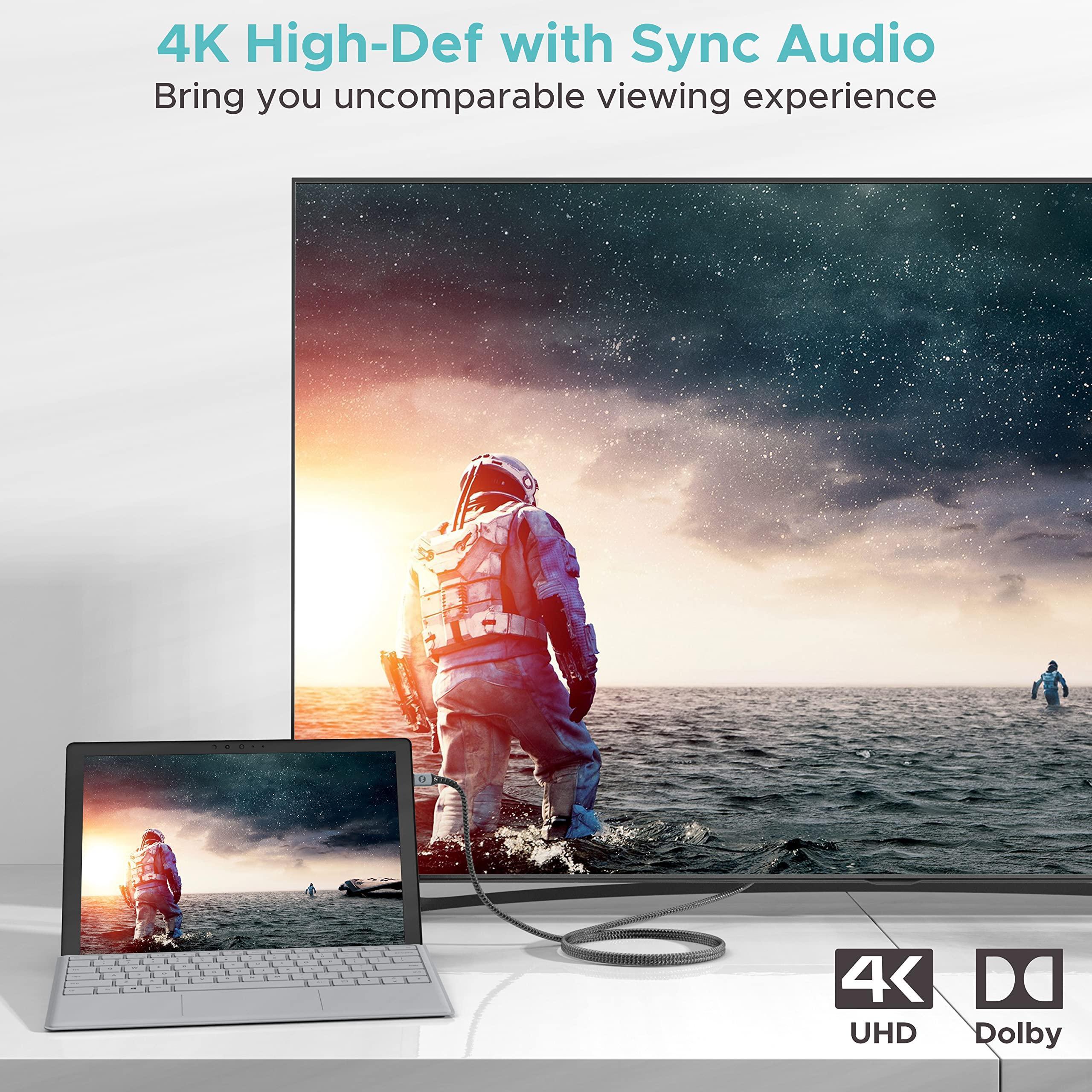 4K 30HZ Mini DisplayPort to HDMI Cable 3.3ft | 6ft | 10ft Silver Gray