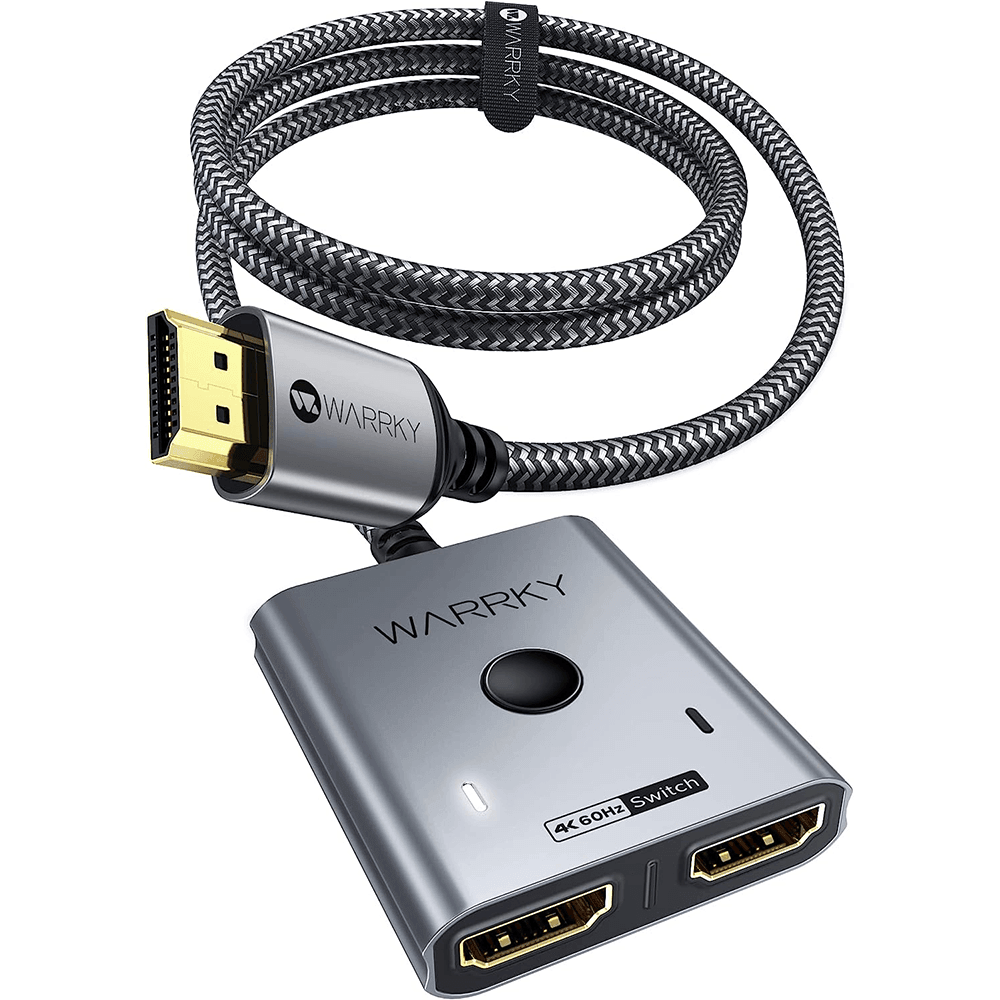 4K 60HZ HDMI Switch 2 in 1 out Bi-Directional 3.3ft Silver Gray | Black | Blue