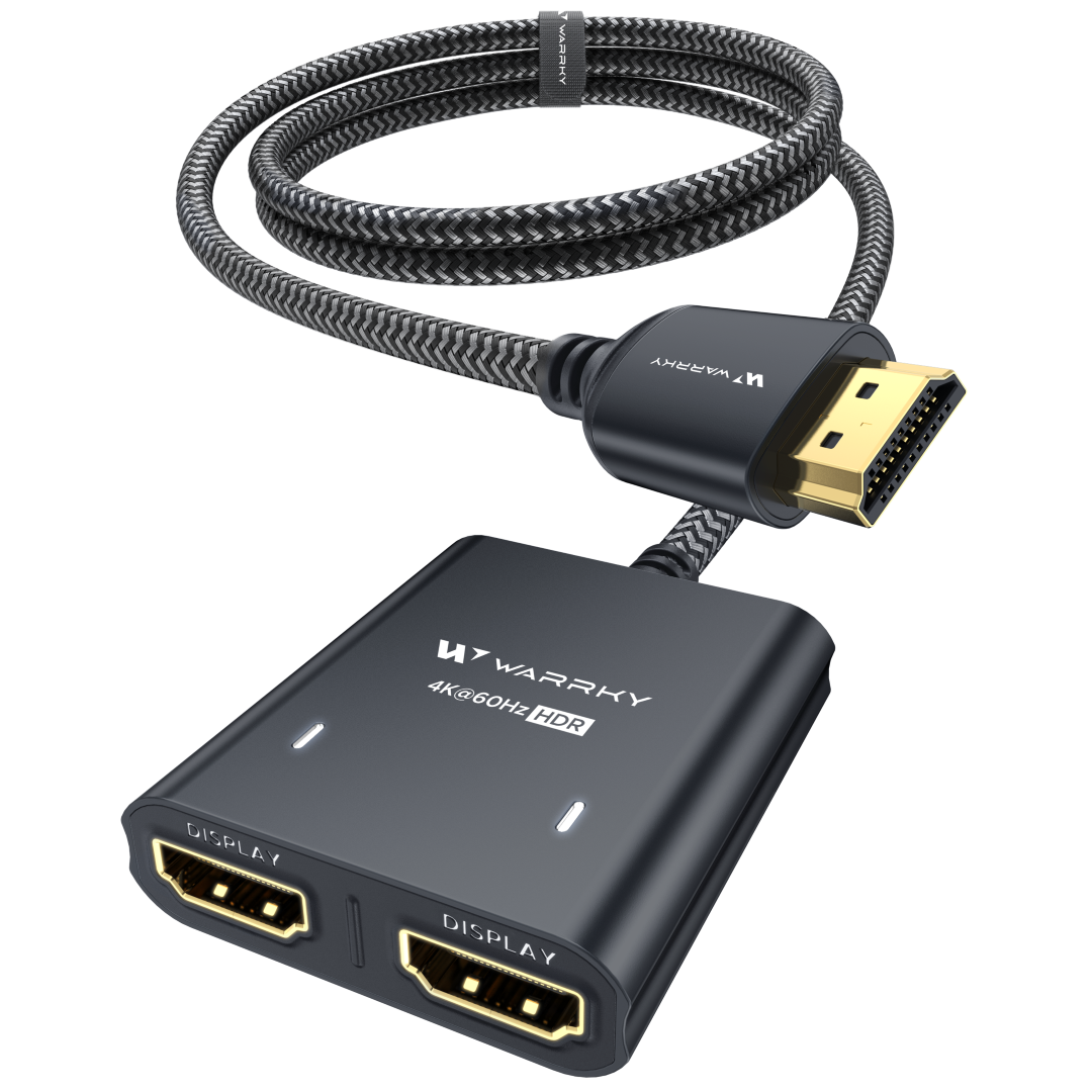 4K 60HZ HDMI Splitter 1 in 2 out 3.3ft Black