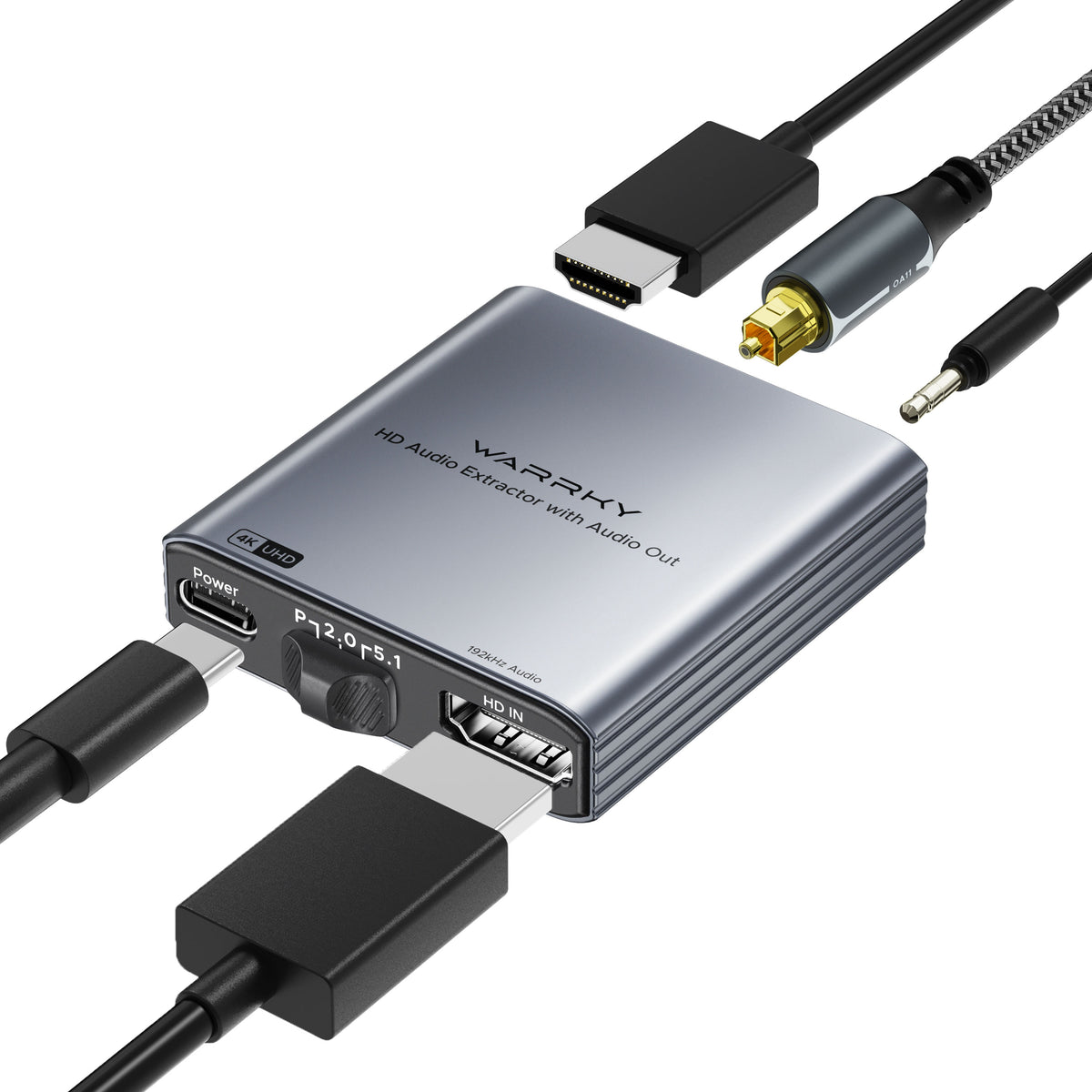 Audio Channel Extractor HDMI Audio Extractor 4K@30Hz | 4K@60Hz Silver Gray