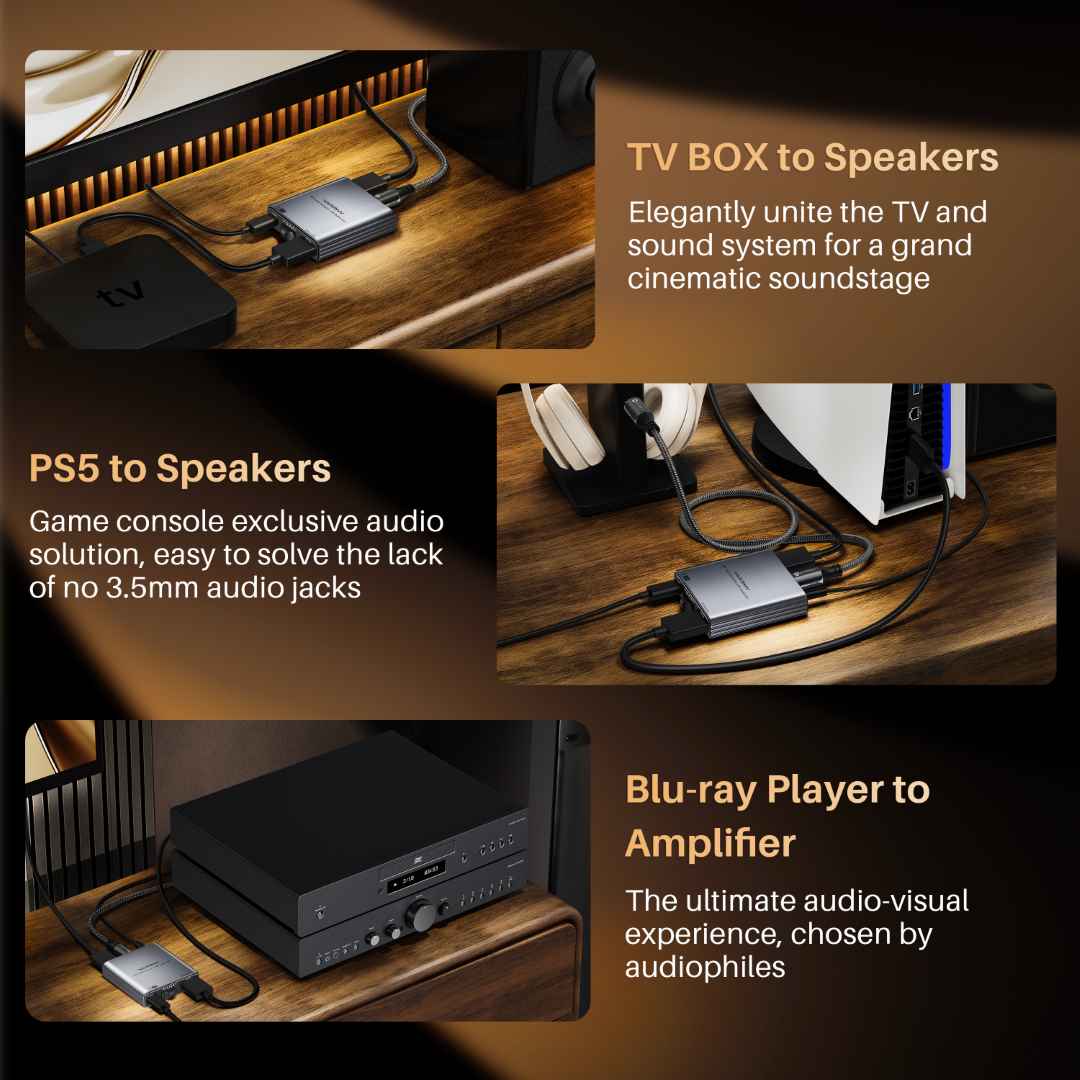 HDMI Audio Extractor 4K@30Hz | 4K@60Hz Silver Gray