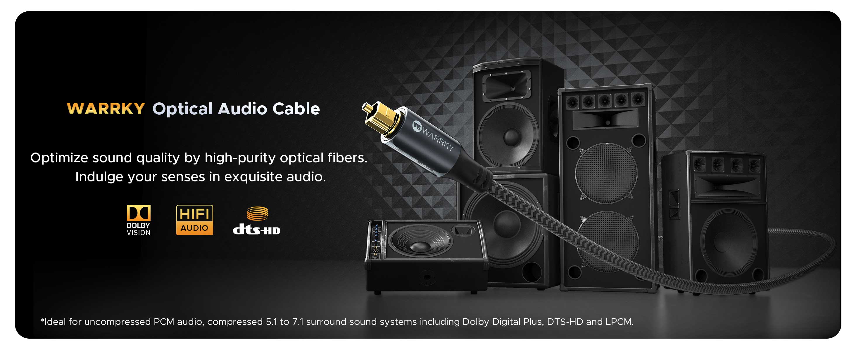  Warrky Cable de audio óptico, cable óptico de 6 pies
