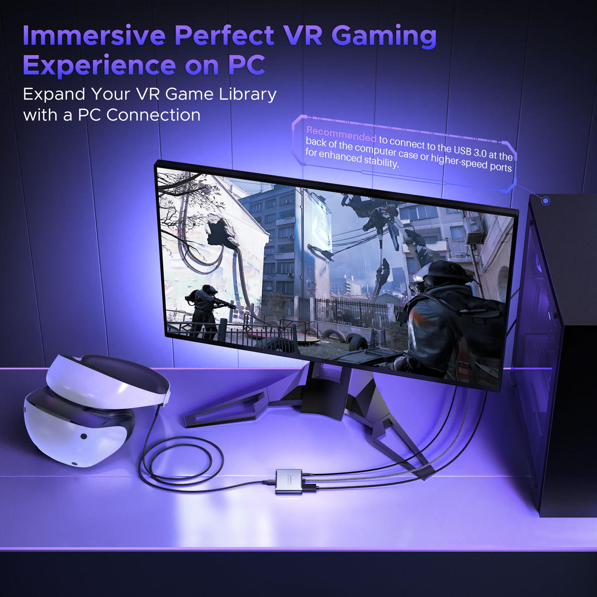 PSVR2 PC Adapter Included DP 1.4 Cable&15W Power Supply Cable