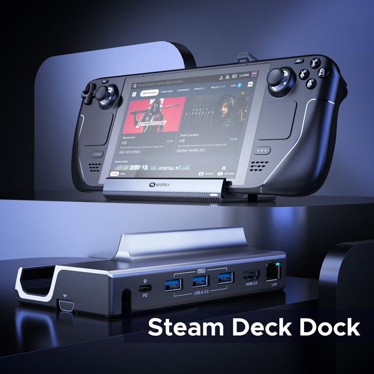Play Steam Deck with WARRKY 6 in 1 docking station