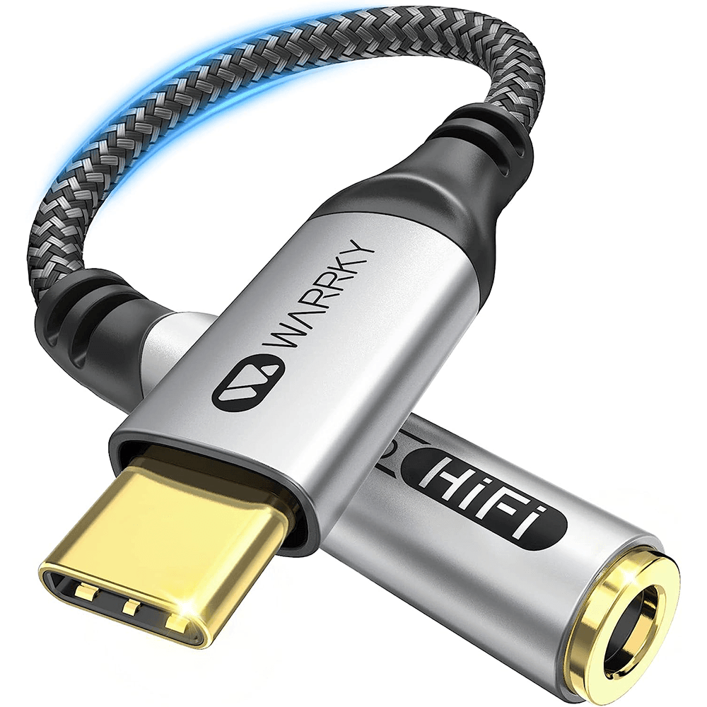 USB C to 3.5mm Jack Adapter 0.4ft Silver Gray | Black | White